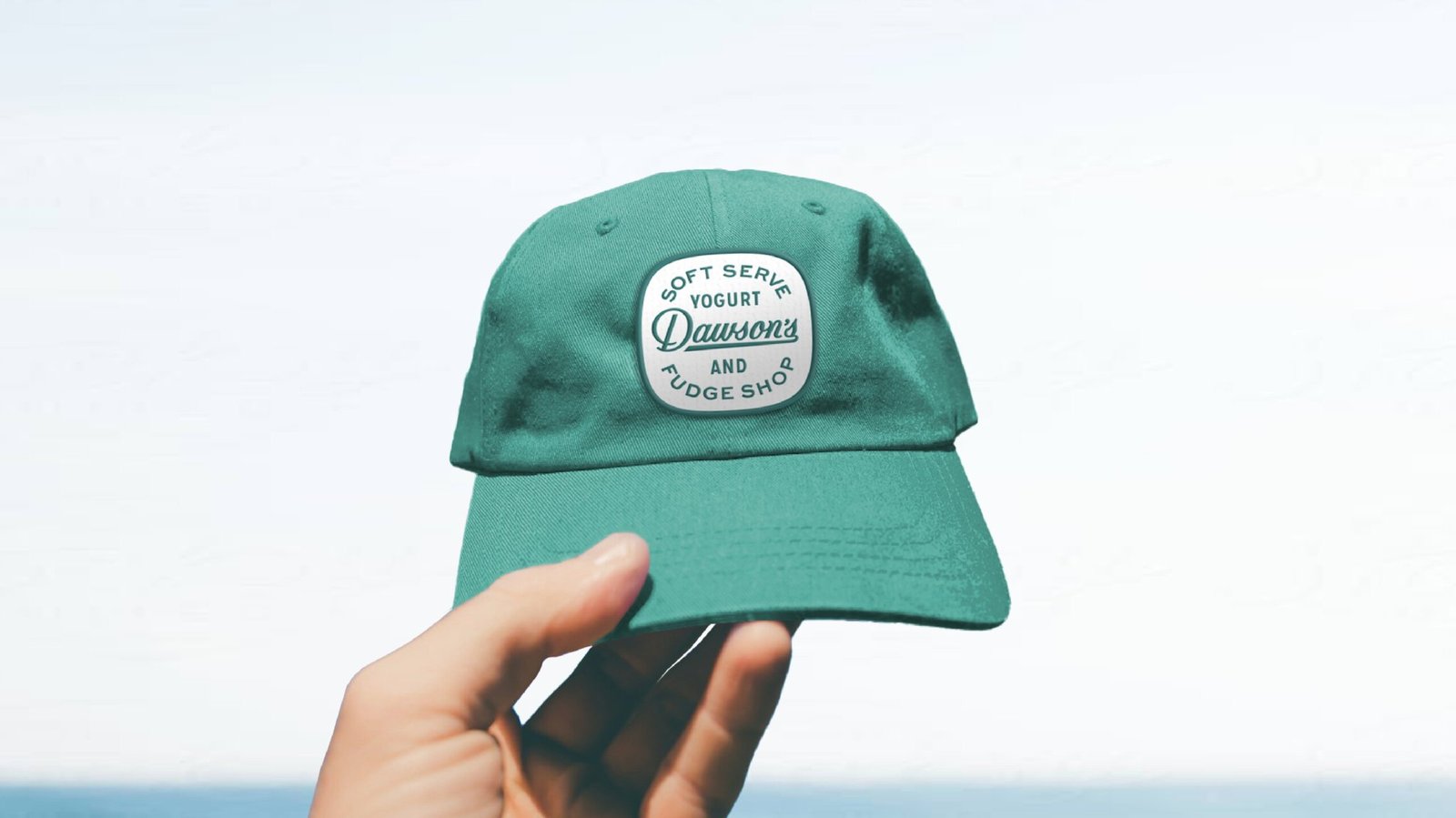 dawsons hat on the beach