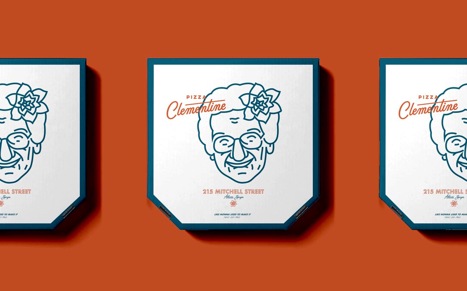 pizza clementine pizza box desktop branding iwdff