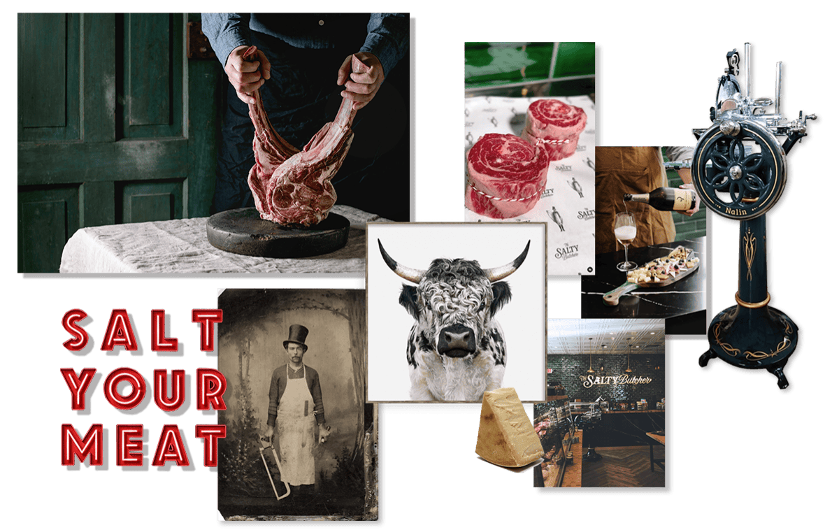 salty butcher collage iwdff branding