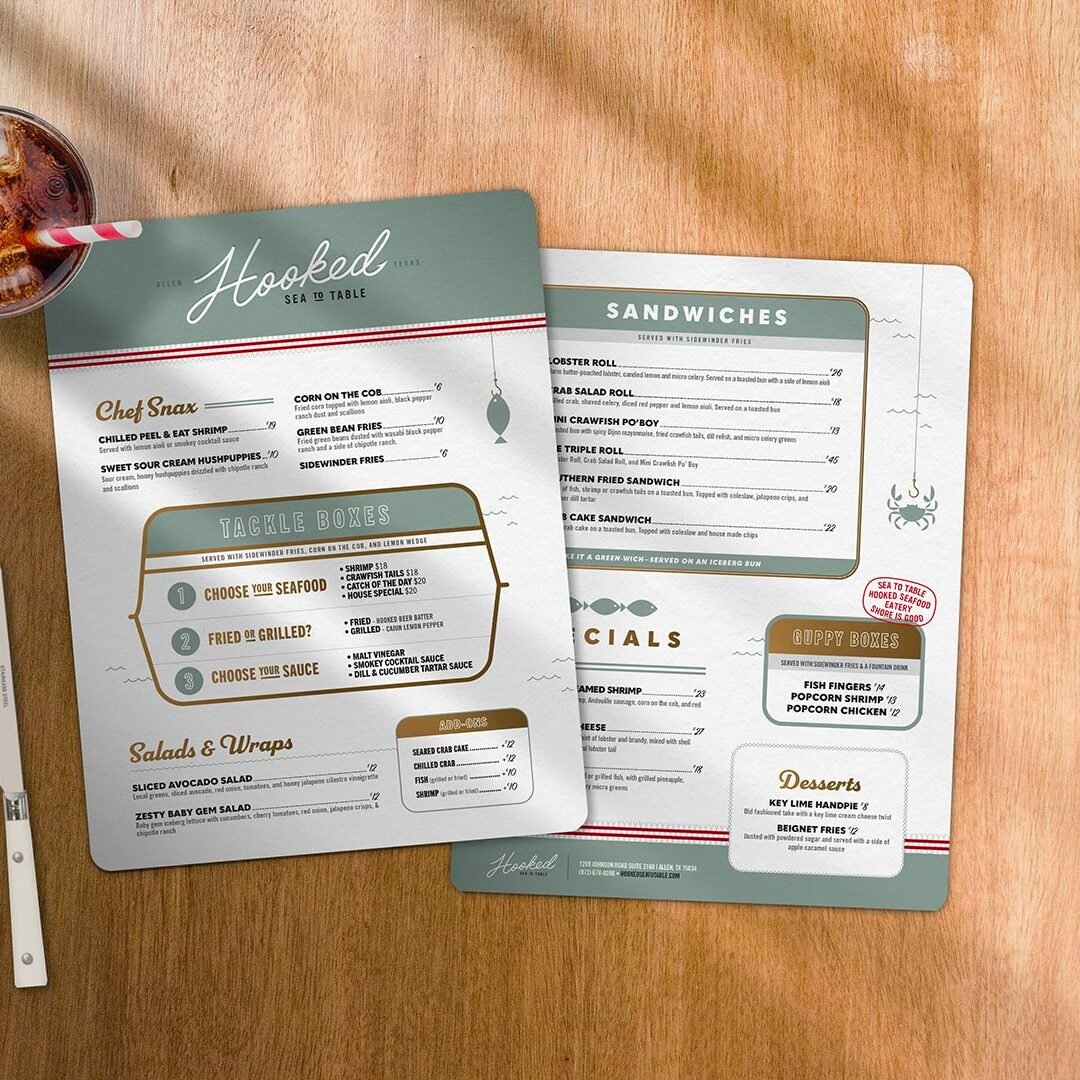 hooked menu design for restaurants by iwdff